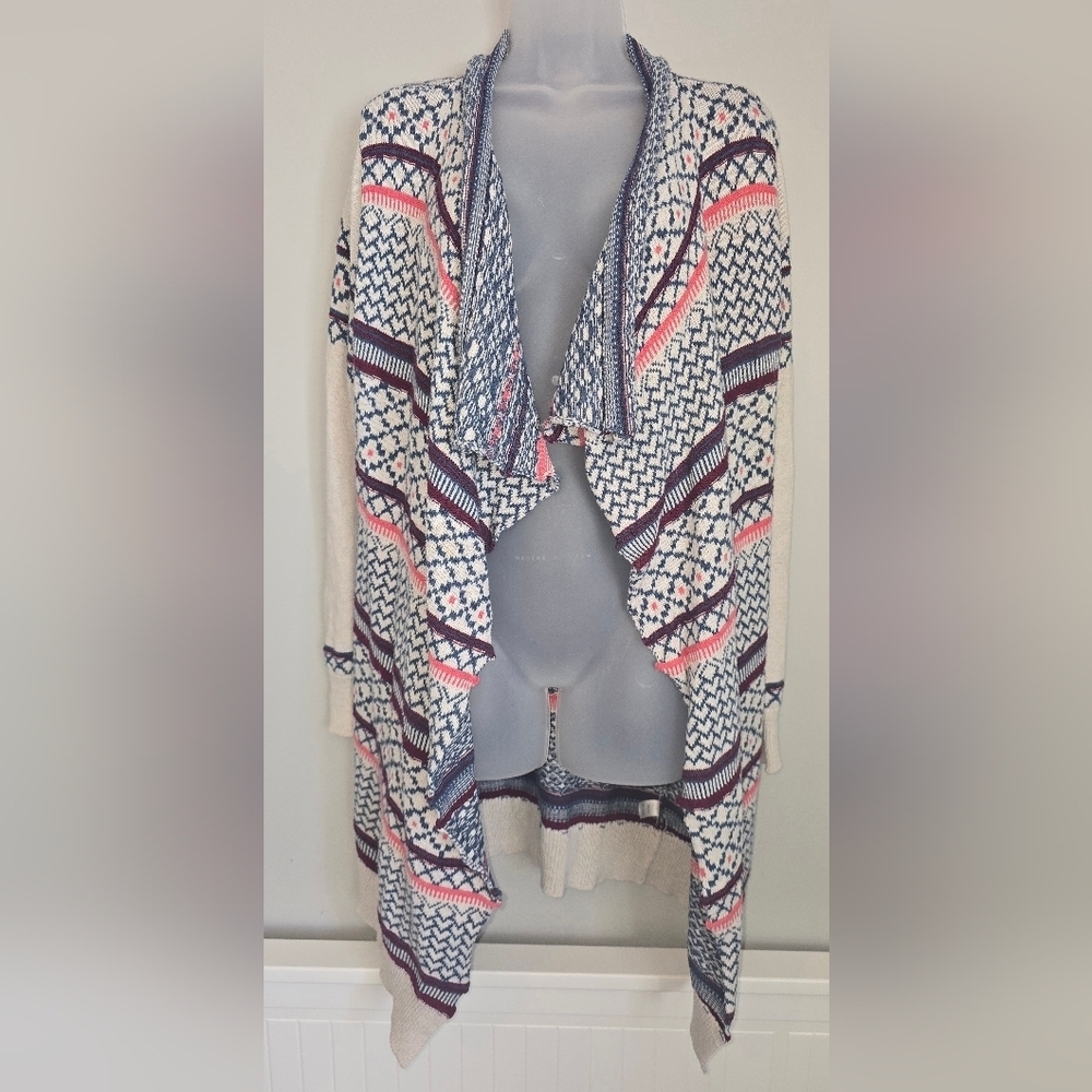 VTG Areopostale Long Cardigan Striped Multicolor womens Large